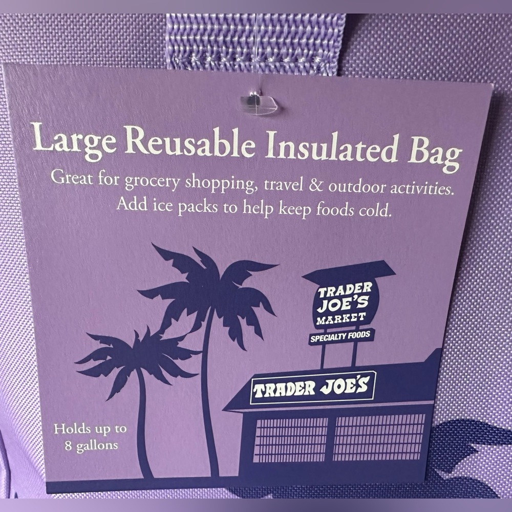 Trader Joe’s Purple Large Reusable Insulated Bag (8 Gallon) NWT - Picture 2 of 12